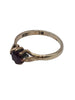 9ct 375 Yellow Gold, Fully Hallmarked Ring W/ Red Stone, 1.6G, Size:L, Boxed