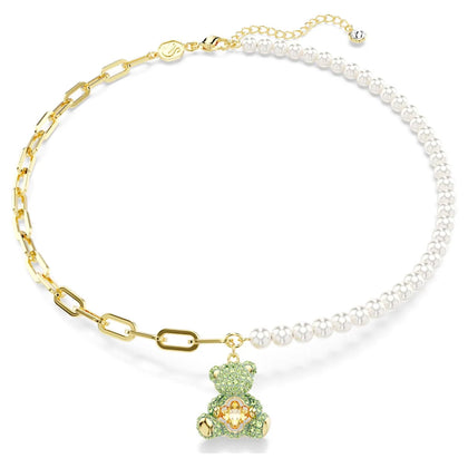 Swarovski Teddy Green and Pearl Gold-Tone Necklace