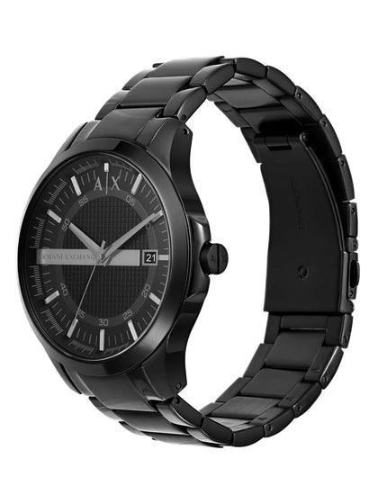 Armani Exchange Mens Three-Hand Date, Black Stainless Steel Watch, AX7101