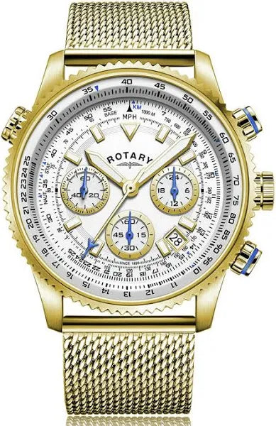 Rotary Men's Gold Plated Stainless Steel Bracelet Watch