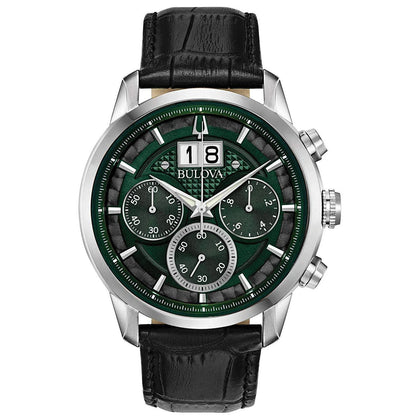 Bulova Men's Sutton - 96B310 , 22mm Genuine Leather Adjustable Strap