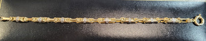 14ct Yellow Gold Byzantine Style Bracelet - 6.8G - 8