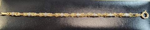14ct Yellow Gold Byzantine Style Bracelet - 6.8G - 8