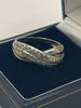 9ct White Gold Ring With Clear Stones - Q