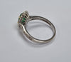 14ct gold ring diamond/green stone size S