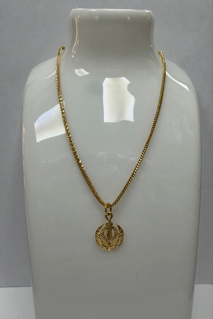 22ct khanda Pendant + Chain , 15.6