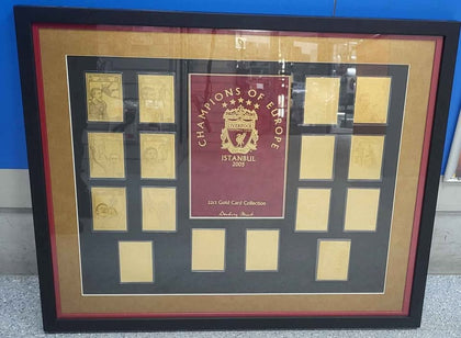 Liverpool FC Champions of Europe 22ct Gold Card Collection Istanbul 2005 - Framed