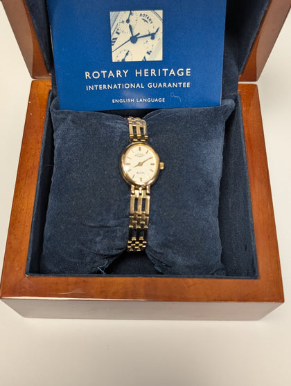 9ct gold Rotary Elite watch boxed