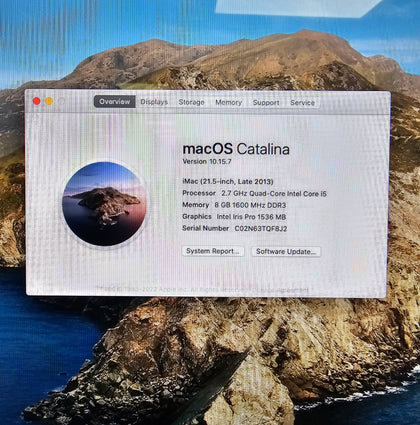 **September Sale** Apple iMac A1418 21.5-inch i5 2.7GHz / 8GB / 1TB (Late 2013) **Collection Only**