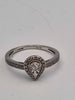 9ct White Gold Ladies Pearl-Shaped CZ Cluster Ring – 2.24 Grams – Size Q