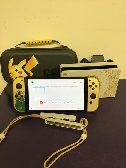 Nintendo Switch OLED - Tears of the kingdom edition with Pikachu hard case.