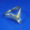14ct Wishbone Marquise Cut CZ Gold Ring (585 Hallmarked & Tested) Size:P Weight: 3.3 Grams--Box Included
