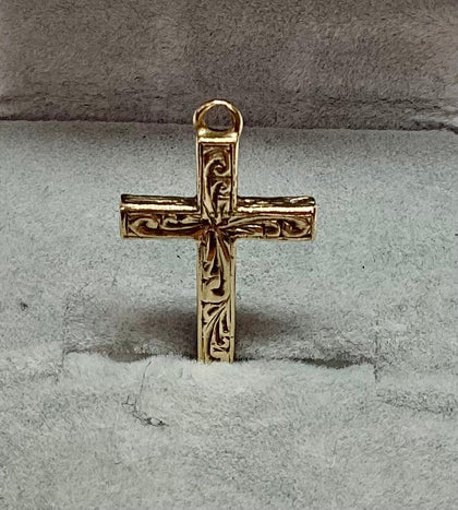 9ct yellow gold cross pendant