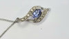 9ct White Gold Tanzanite/Diamond Necklace 18"