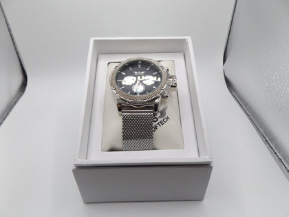 Softech Men's silver with black face watch