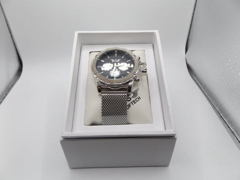 Softech Men's silver with black face watch