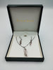 ERNEST JONES STERING SILVER FEATHER PENDANT NECKLACE & EARRING SET