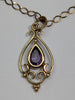 9ct Gold Necklace & Pendant With Purple Stone