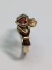 9CT GOLD CLADDER RING WITH RED HEART STONE PRESTON STORE