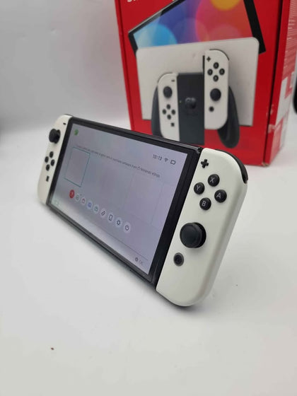 Nintendo Switch OLED 64GB Gaming Console - White Joy Cons - Boxed With Dock & Charger