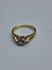 Vintage 18ct Yellow Gold CZ Solitaire Engagement Ring - Size O - 3.39 Grams