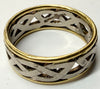 18ct white and yellow gold celtic knot ring size u 1/2