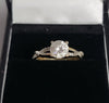 9ct Yellow And White Gold Ring With cubic zirconia Stones - 1.5G - Size M. Hallmarked