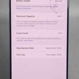 Apple iPhone 16 Pro Max 256GB Unlocked 94% Battery Health Screen Cracked