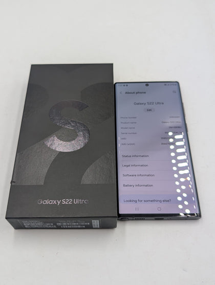 Samsung Galaxy S22 Ultra 5G, 128gb, Unlocked, Black
