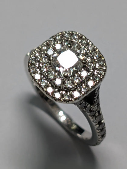 18CT WHITE GOLD DIAMOND RING 1.3 CARRAT SIZE J
