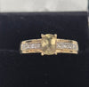 9ct Yellow Gold Ring With Clear And Yellow Stones - 4.14G - Size T