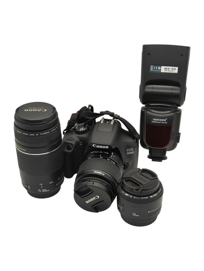 Canon EOS 1300D DSLR Camera with Ef-S18-55 Is II F3.5-5.6 Lens and Canon EF 75-300mm f/4.0-5.6 III Lens
