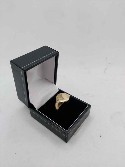 9CT Yellow Gold Signet Like Ring - Size S - 4.45 Grams