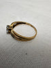 9ct Yellow Gold Clear Gem Ring - Size M