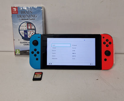 Nintendo Switch Neon Red/Blue Console & 2 games (1 Unboxed)