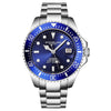 Stührling Original Pro Dive Watch Sports Watch with 42 MM Case Blue Dial Stainless Steel Silver