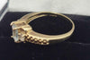 9CT - Yellow Gold Ring With Clear Stones - 2.29g - Size L