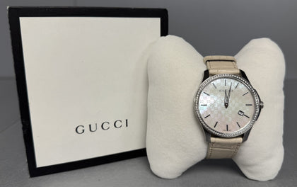 Gucci G-Timeless White Diamond (YA126306) ** Boxed **