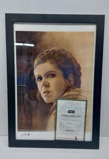 Timeless Series: Princess Leia Numbered 68/107 Jerry Vanderstelt Giclee Framed Print with COA.