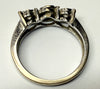 18ct White gold three stone diamond ring Size I