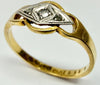18ct Yellow gold and platinum diamond geometric cluster ring size K 1/2