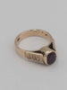 (9ct Hallmarked&Tested) Gold Red Stone Ring, 4.6g, Size L