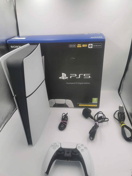 Playstation 5 Slim Digital Edition Console, 825GB, White, boxed includes 1 controller