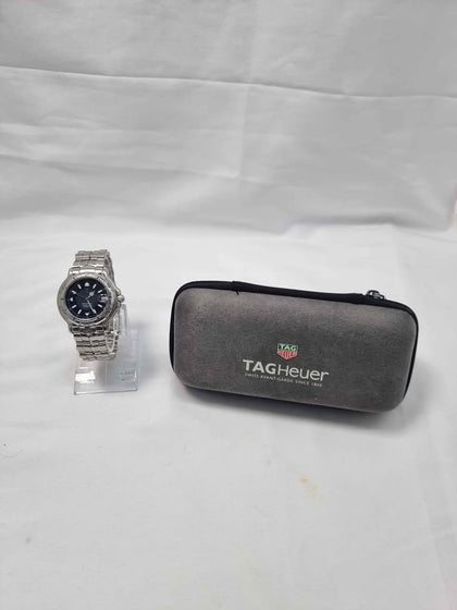 TAG HEUER 6000 - Chronometer Navy Dial Mens Watch - Quartz Battery - W/ Date - Silver Braclet