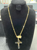 14ct Gold Link Chain (22 inches), 10.96g and 14ct Cross Pendant, 4.51g