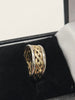 9 ct Hallmarked Celtic Two Tone gold ring size o -3.5 grams