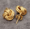 9ct Yellow Gold Double Textured Knot Stud Earrings