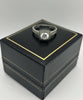 9ct white gold ring with a cubic zirconia stone size P