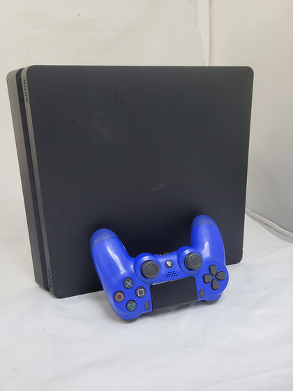 Sony PlayStation 4 Slim 500GB Console - Black - Blue Controller