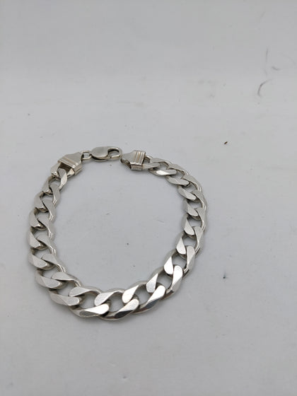 925 Sterling Silver Thick Curb Bracelet - 9